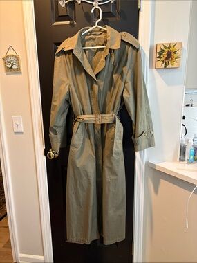 Vintage Brooks Brothers Long Olive Trench Coat